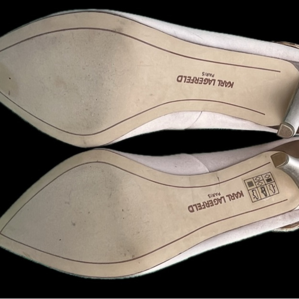 Karl Lagerfeld Cream Embellished pumps NWOT - Picture 4 of 4